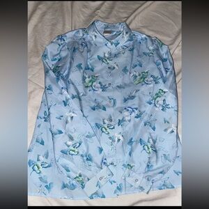 Lykettes Blouse Size 16 Button Down Long Sleeve Floral